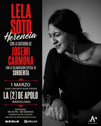 LELA SOTO with the guitar of JOSEMI CARMONA and the special collaboration of SORDERITA