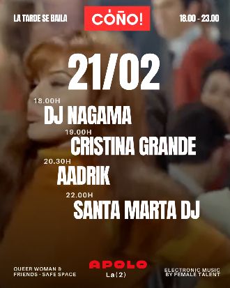 CÓÑO!: Dj Nagama + Dj Cristina Grande + Dj Aadrik + Santa Marta Dj