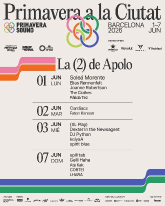 Primavera a la Ciutat 2026:  Soleá Morente + Elias Rønnenfelt + Joanne Robertson + The Clothes + Pálida Tez